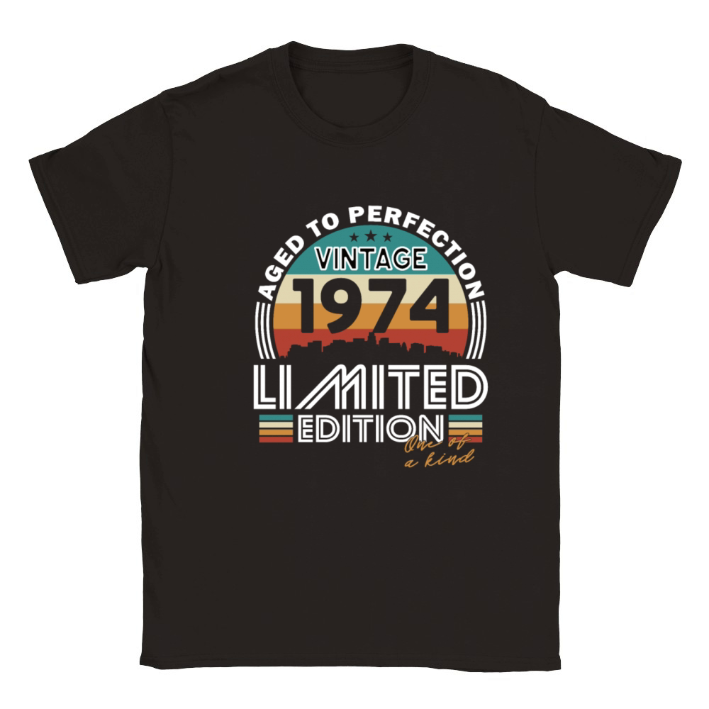 50th birthday vintage 1974 born in 1974 Classic Kids Crewneck T-shirt