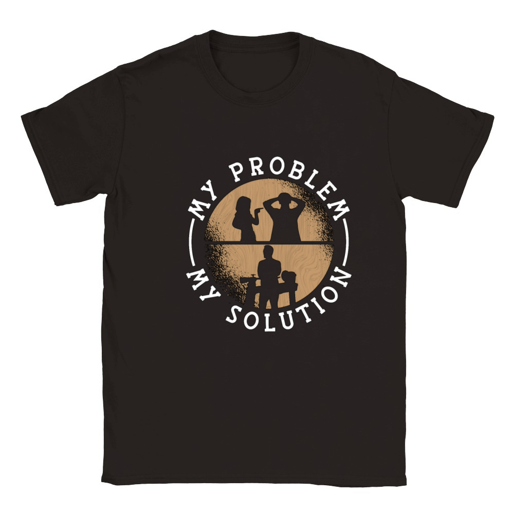 Woodturner My Problem My Pictogram Dad Woodworker Classic Kids Crewneck T-shirt