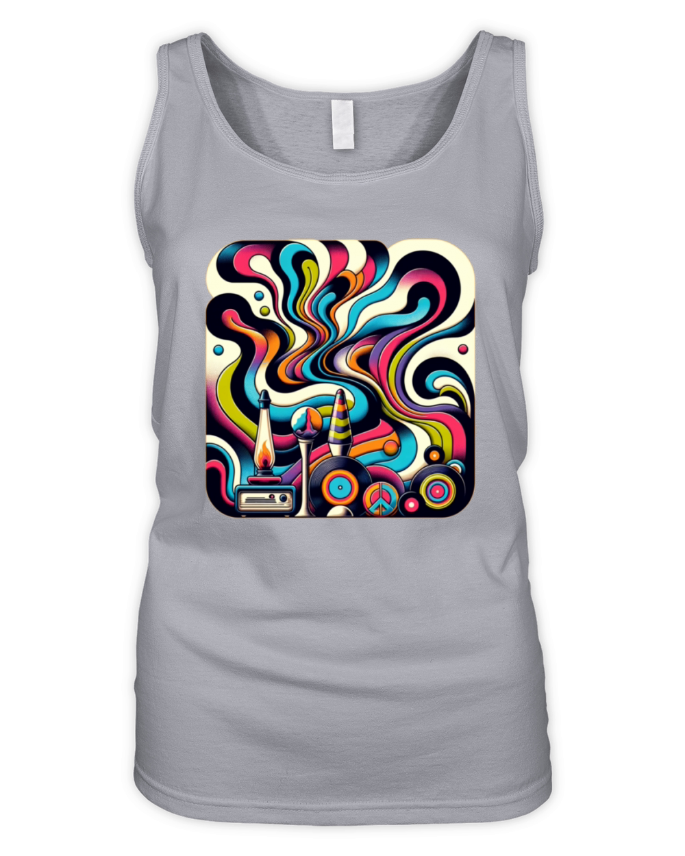 Retro Groove Waves Organic Women's Tank Top