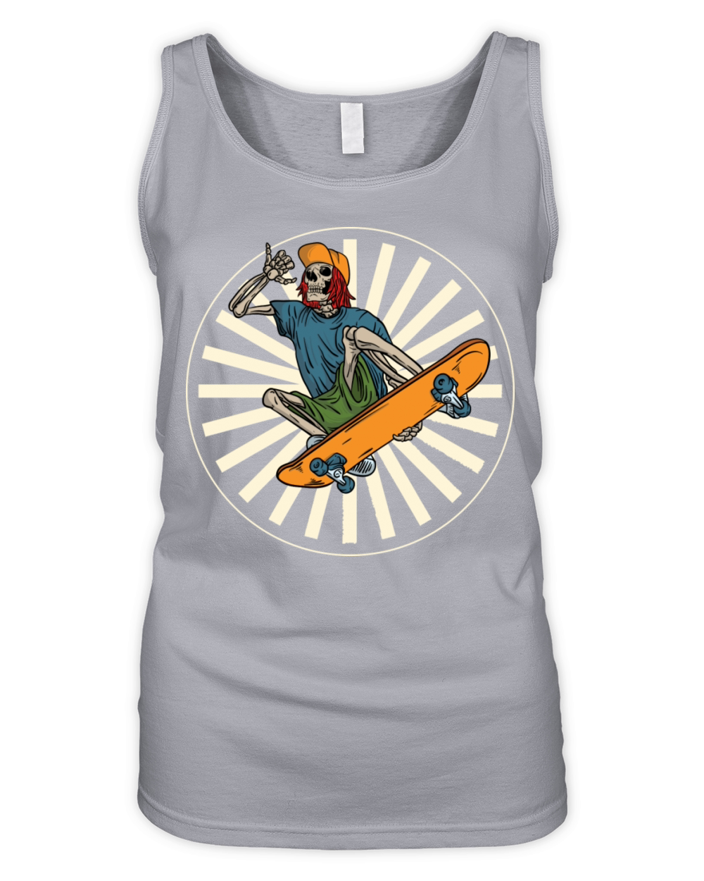 Skeleton Skateboarding Organic Women's Tank Top