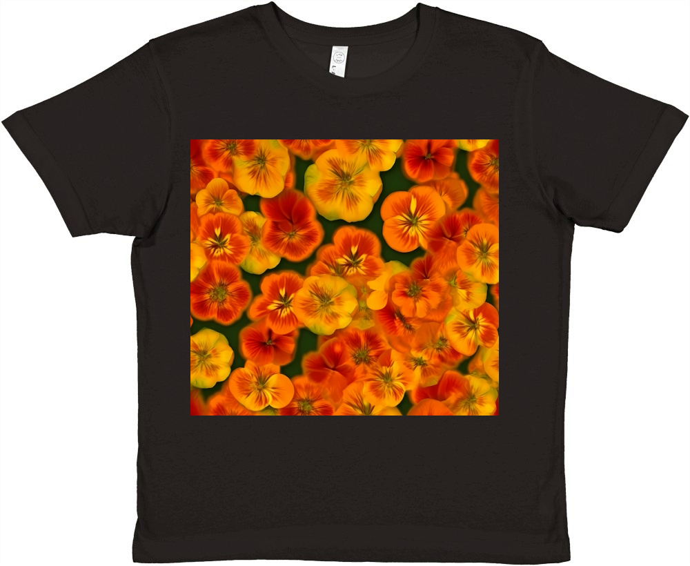 3D Nasturtiums Tumbler Wrap Premium Kids Crewneck T-shirt