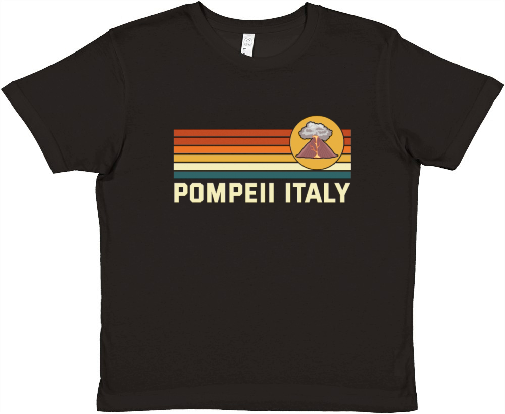 Pompeii Italy Vintage Volcanic Eruption Geography Premium Kids Crewneck T-shirt