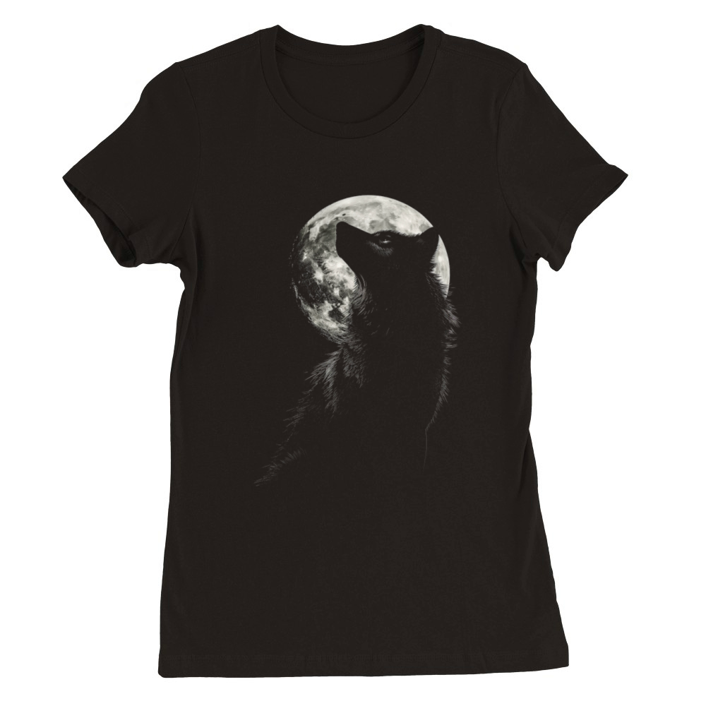 Wolf Full Moon Wolf Lover Gift Premium Womens Crewneck T-shirt
