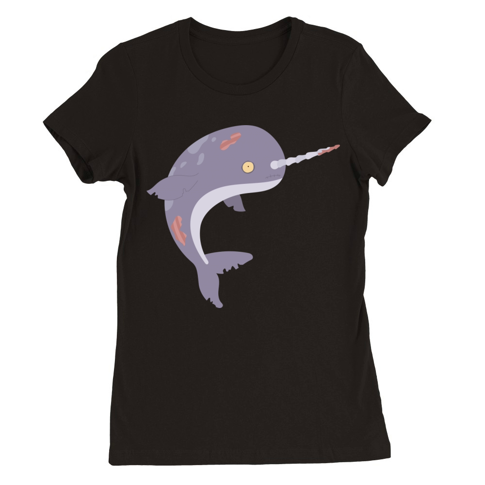 Zombie Narwhal Funny Halloween Costume Premium Womens Crewneck T-shirt