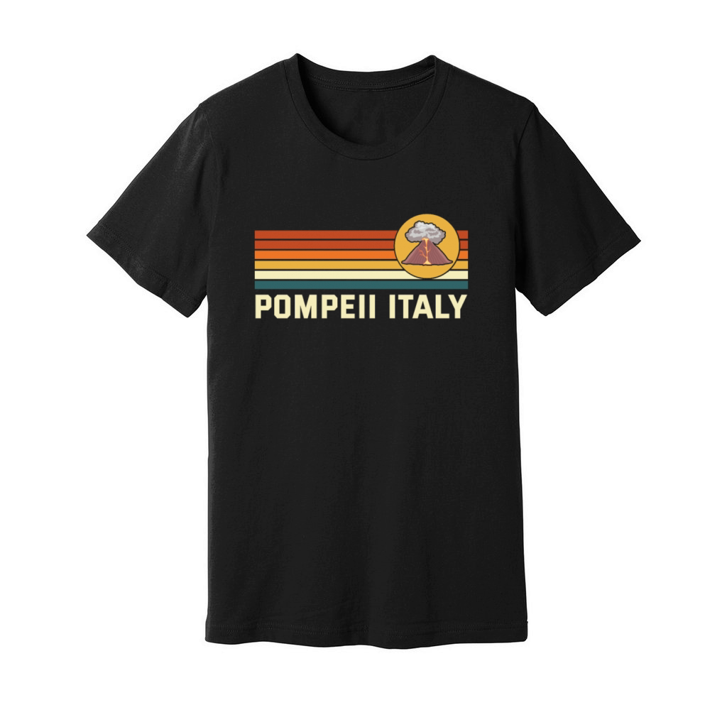 Pompeii Italy Vintage Volcanic Eruption Geography Unisex Jersey Tee