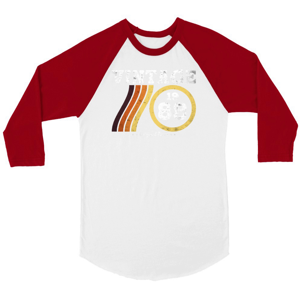 Classic Vintage 1988 - Limited Edition Retro 36 Unisex ¾ sleeve Raglan T-shirt