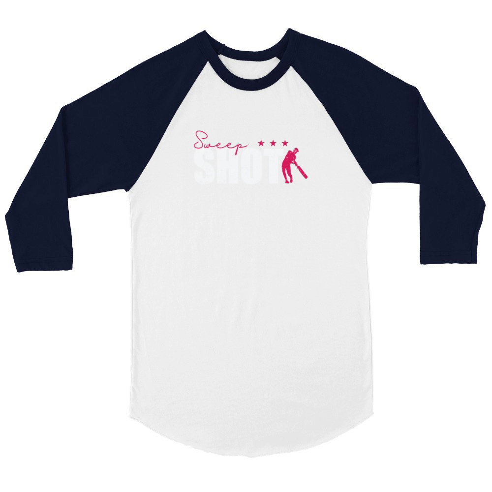 Sweep Shot Cricket Unisex ¾ sleeve Raglan T-shirt
