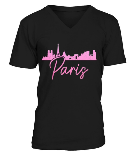 Paris France Eiffel Tower Souvenir V-Neck T-shirt