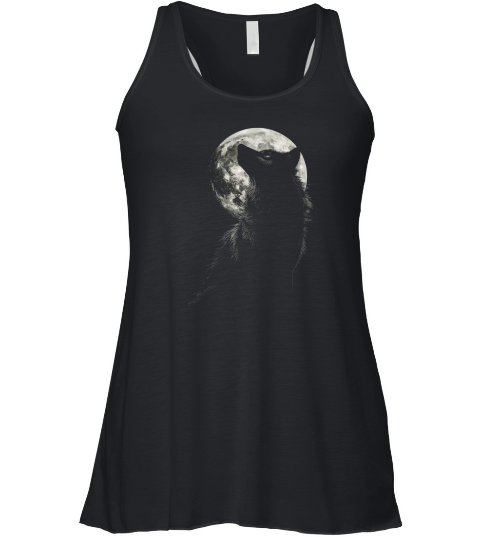 Wolf Full Moon Wolf Lover Gift Women's Flowy Tank Top