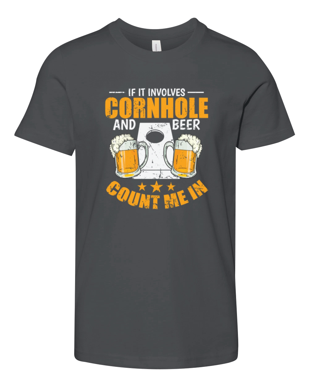 If it Involves Cornhole and Beer Count me In Youth Unisex Jersey Tee
