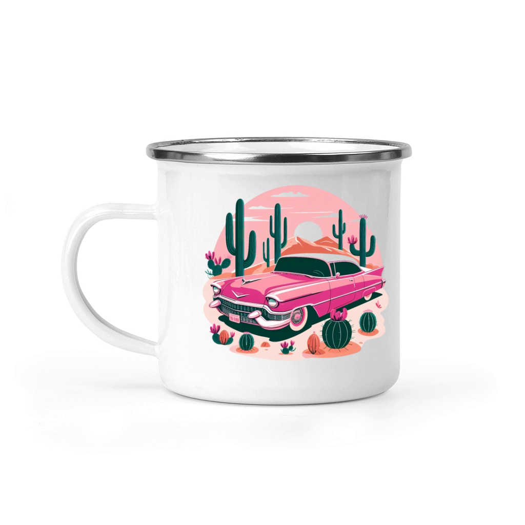 Pink cadillac Camping Mug