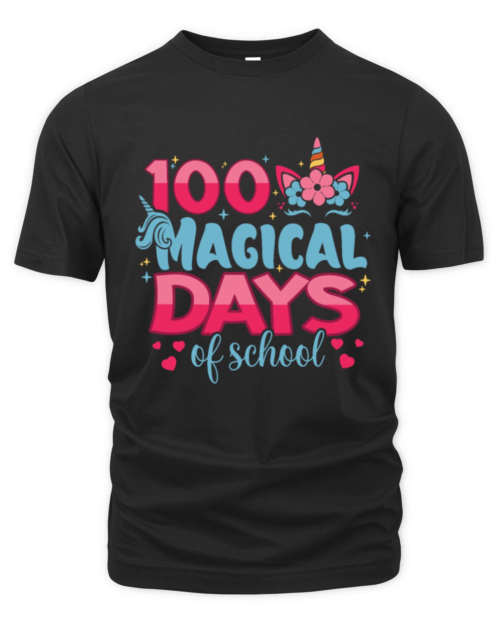 100 Magical Days Of School Unicorn Fantasy Lover Organic Unisex T-shirt