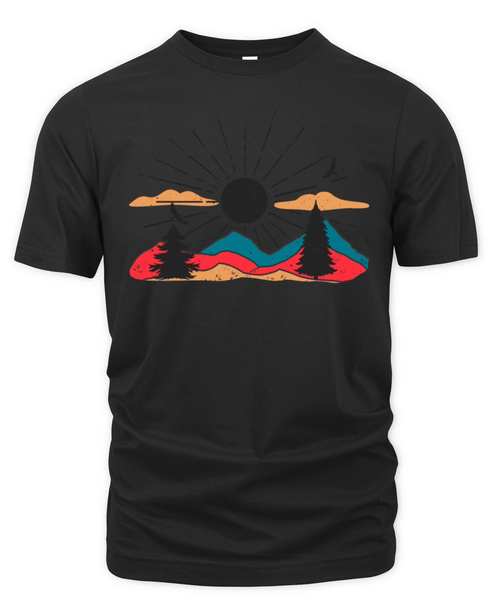 Vintage Hiking Gift with Mountains Organic Unisex T-shirt
