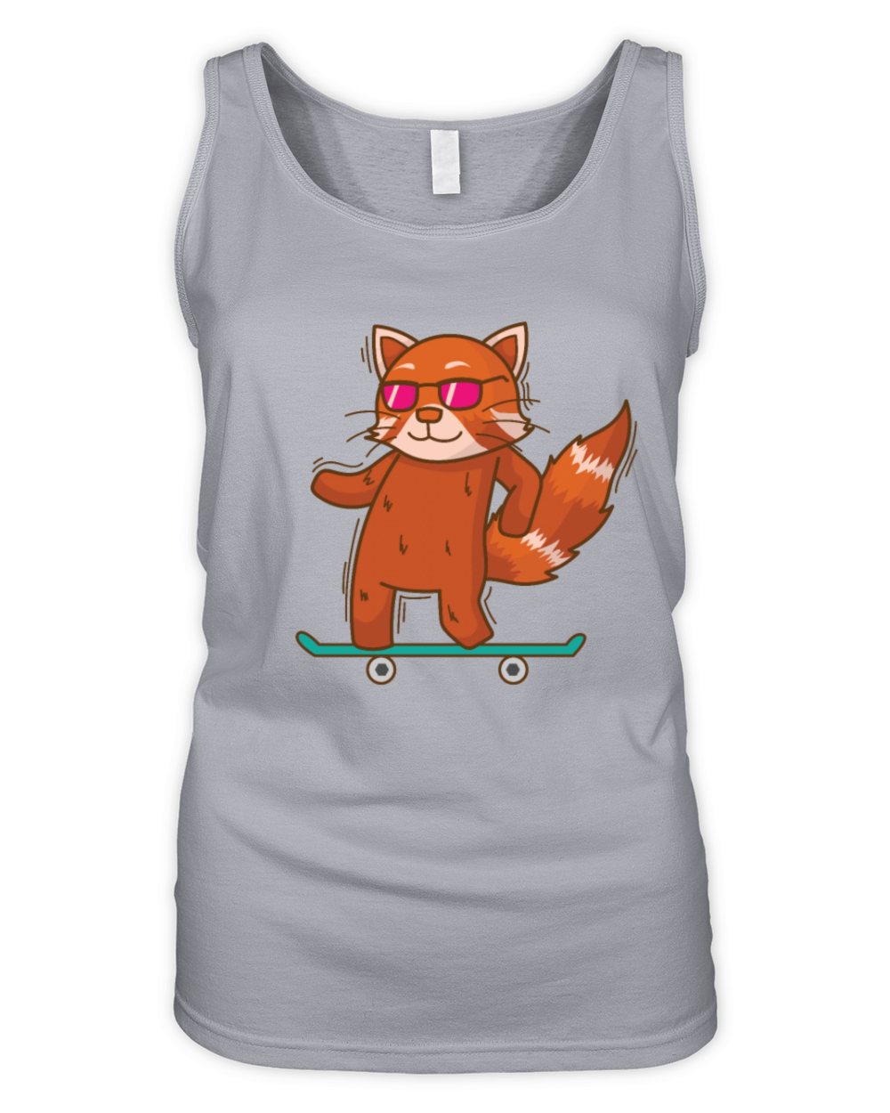 Ailuridae on Skateboard Bear Cat Bamboo Organic Women's Tank Top