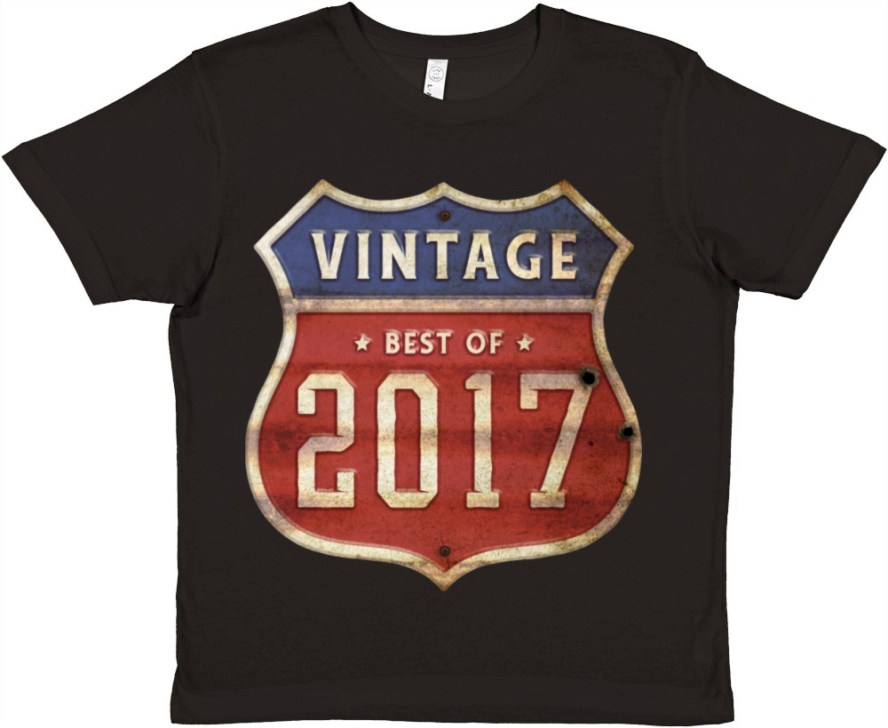 17 Years Old Vintage 2017 Limited Edition 7th Premium Kids Crewneck T-shirt