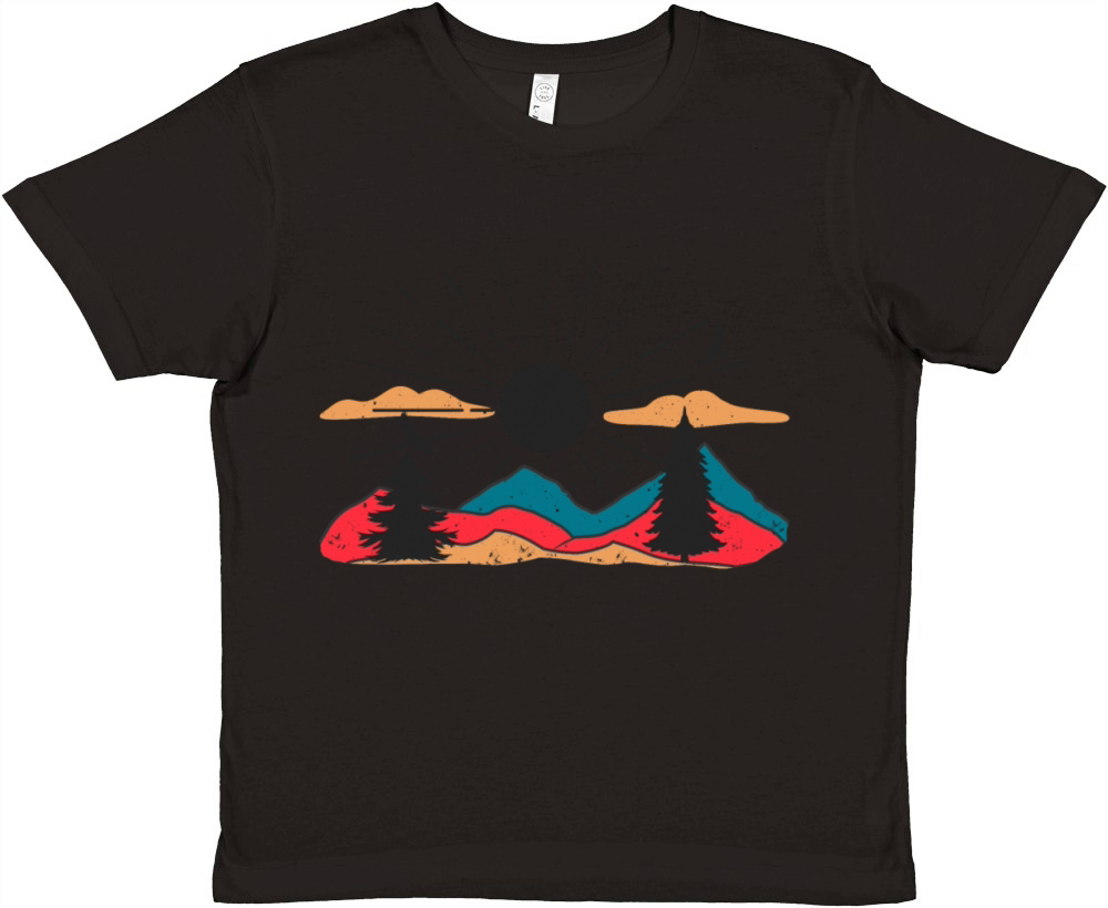 Vintage Hiking Gift with Mountains Premium Kids Crewneck T-shirt
