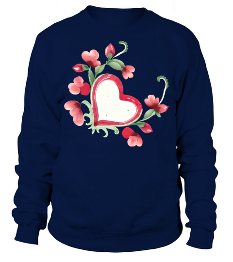 Floral Heart Valentine Design Vintage Style Sweatshirt Unisex