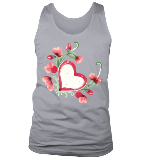 Floral Heart Valentine Design Vintage Style Tank Top Unisex