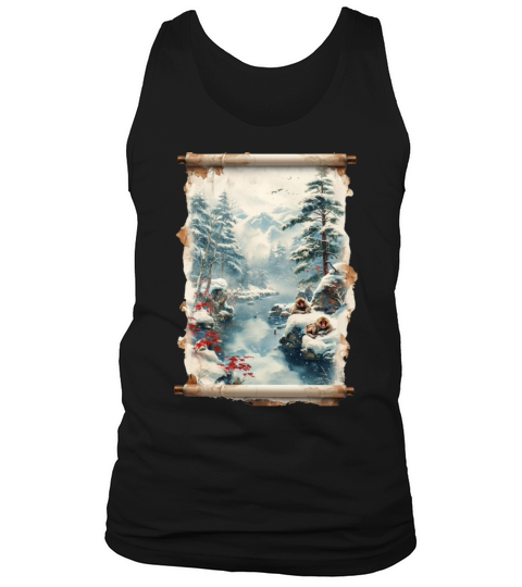 Vintage Animal Macaque Winter Monkey Japanese Art Tank Top Unisex