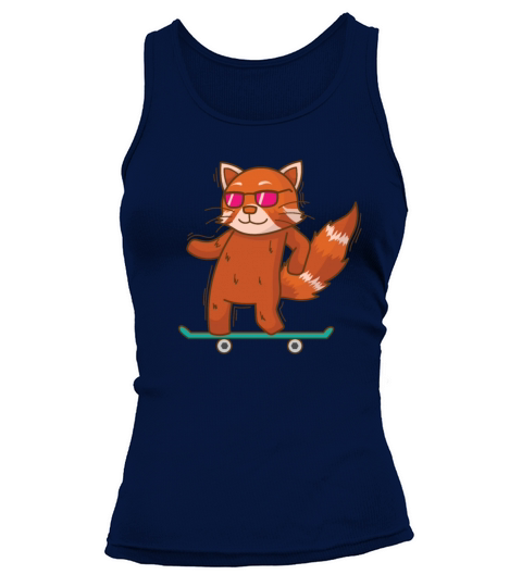 Ailuridae on Skateboard Bear Cat Bamboo Tank top Woman