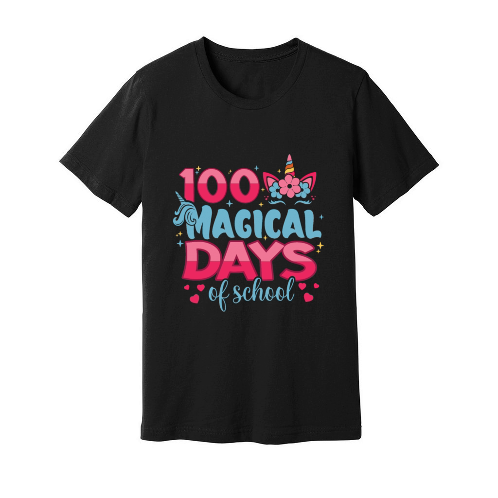 100 Magical Days Of School Unicorn Fantasy Lover Unisex Jersey Tee