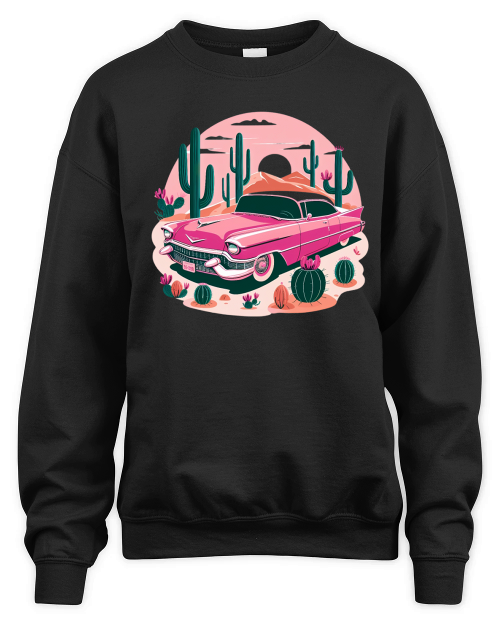 Pink cadillac Unisex Premium Crewneck Sweatshirt