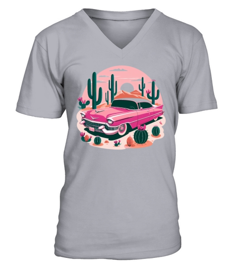 Pink cadillac V-Neck T-shirt