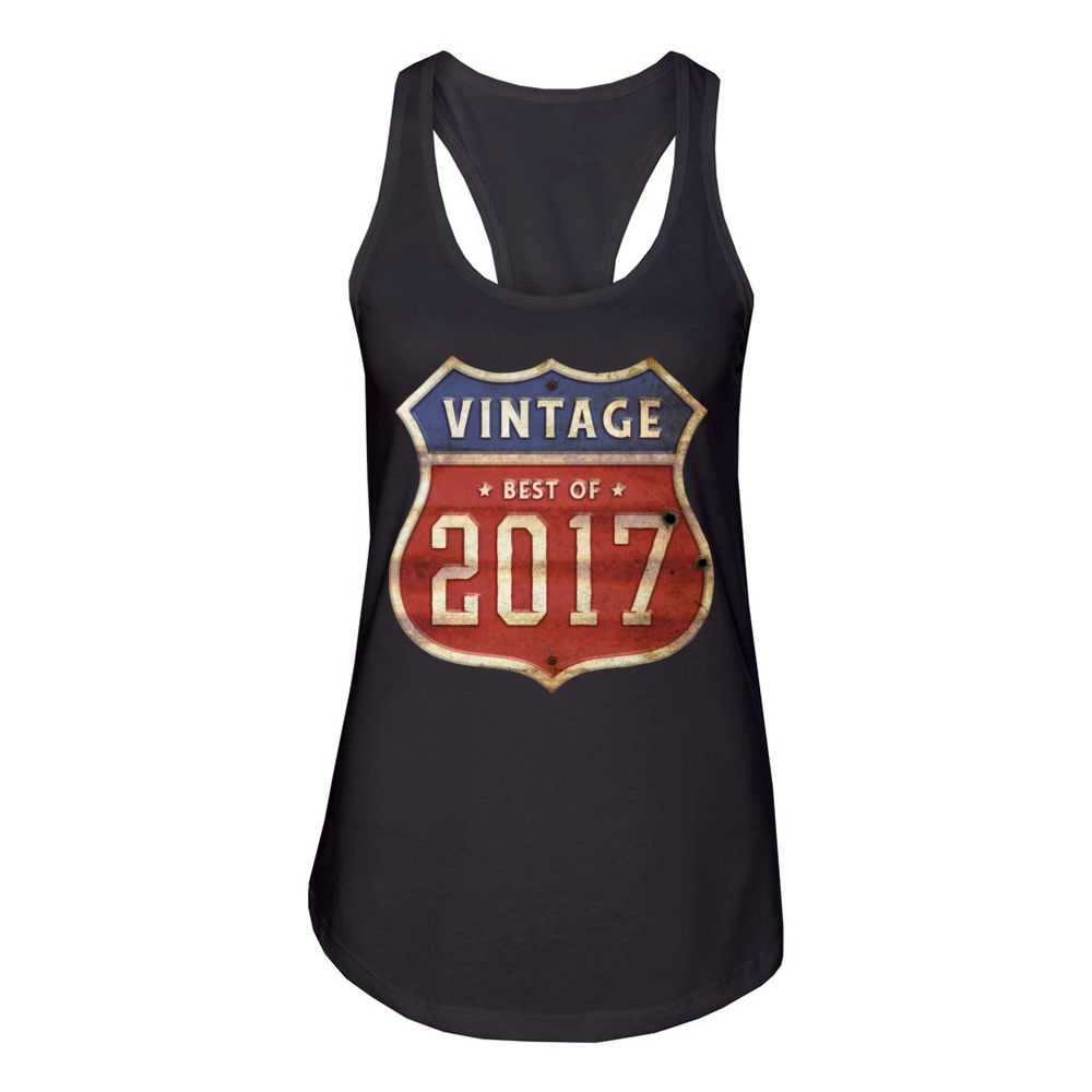 17 Years Old Vintage 2017 Limited Edition 7th Women's Racerback Tank