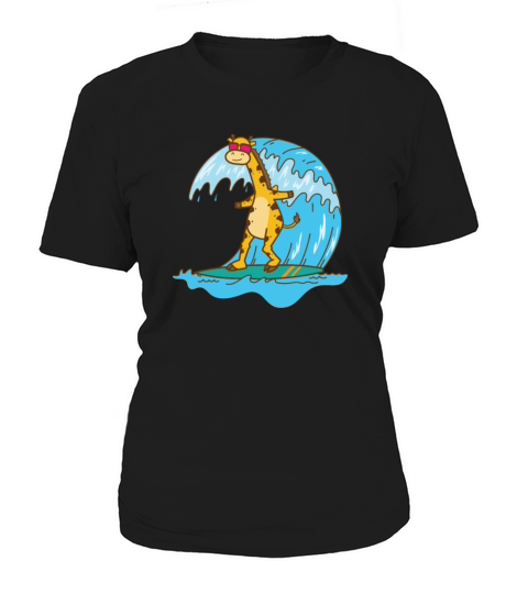 Giraffe on a Surfboard Zoo Animal Park Women's T-Shirt