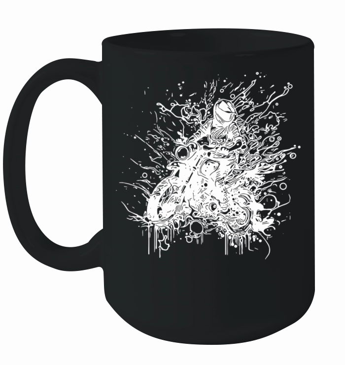 Biker Motorcycle Off-road Ride Tattoo Style Ceramic Mug