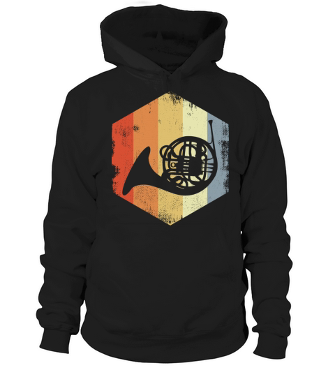 French Horn Vintage Look Hoodie Unisex
