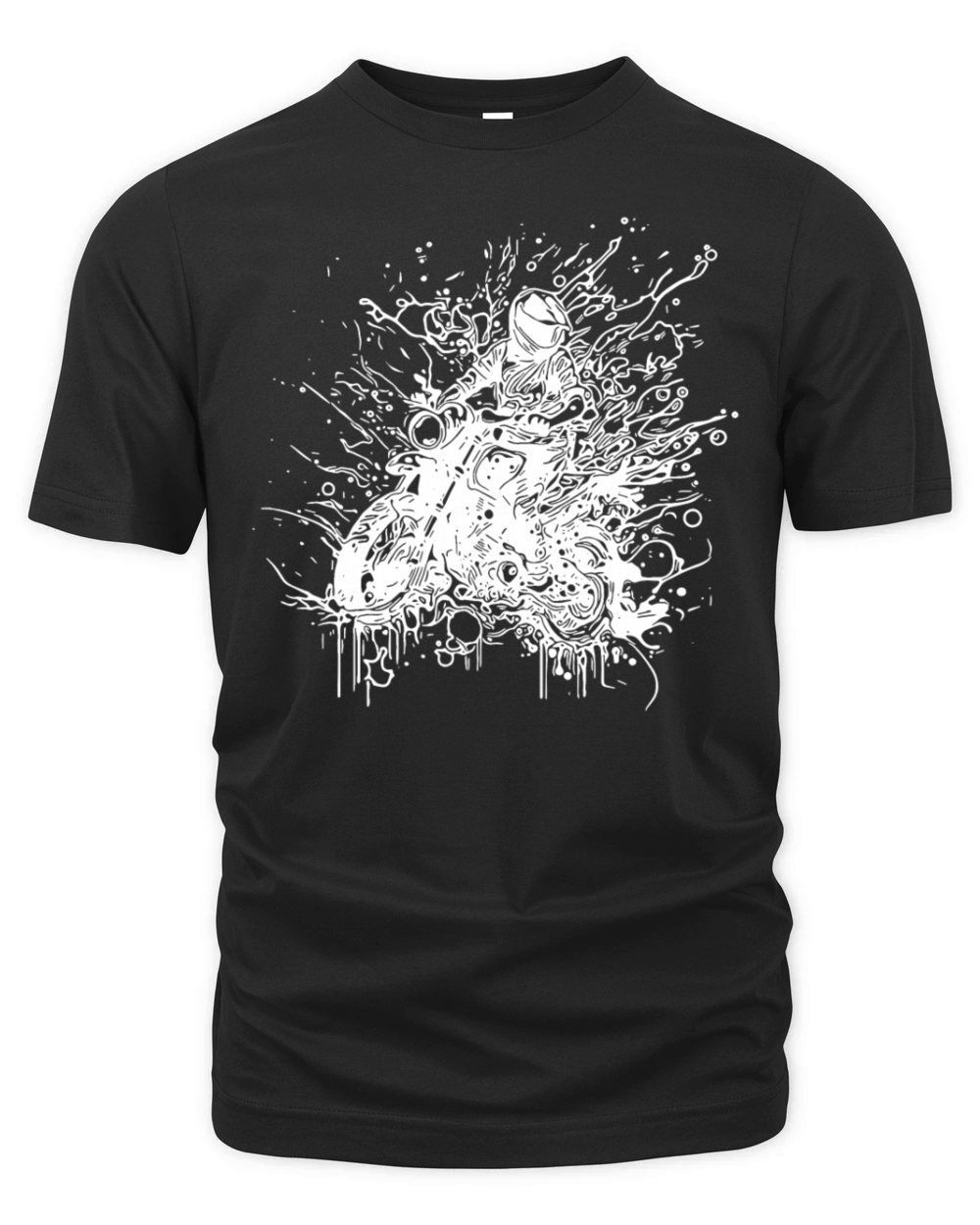 Biker Motorcycle Off-road Ride Tattoo Style Organic Unisex T-shirt