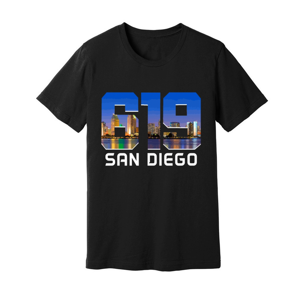San Diego 619 Area Code California Unisex Jersey Tee