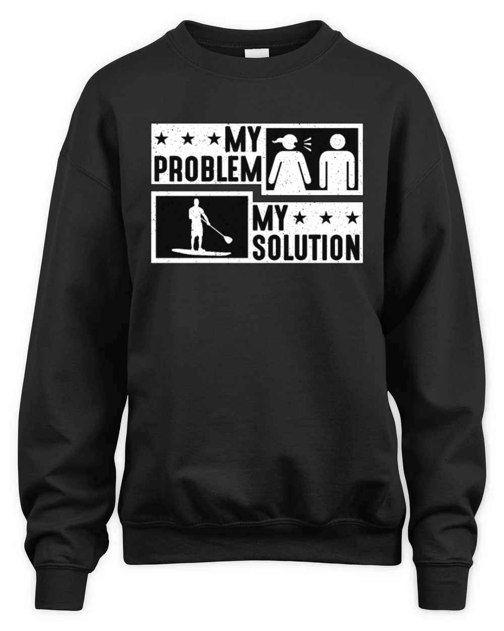 StandUp Paddle Boarder My Problem My Pictogram Dad Unisex Premium Crewneck Sweatshirt