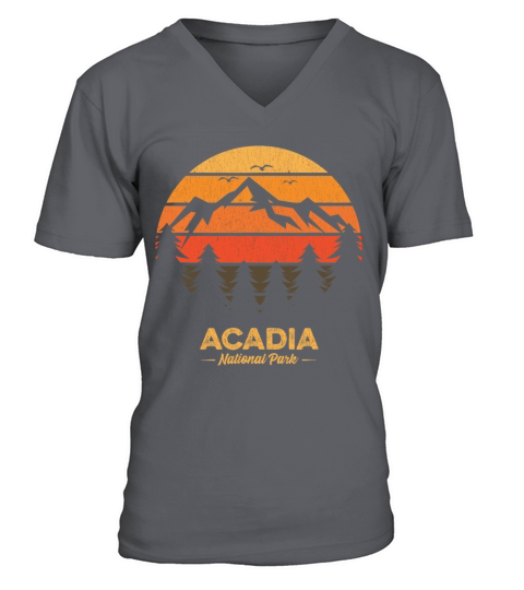 Acadia National Park Retro Vintage Souvenir Gift V-Neck T-shirt