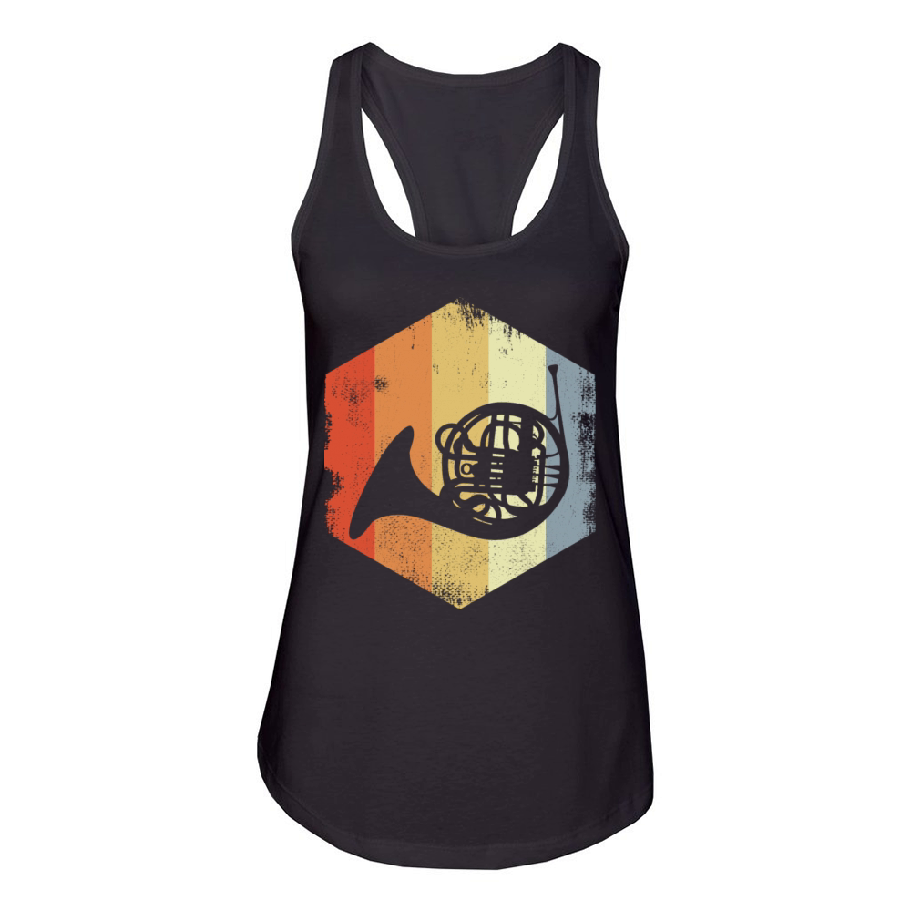 French Horn Vintage Look Women's Racerback Tank
