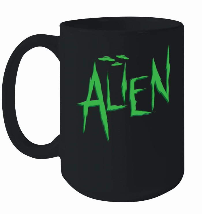 Alien with Ufo Ceramic Mug