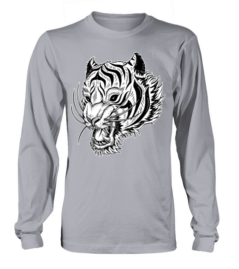 Angry Dark Tiger Head Long sleeved Unisex