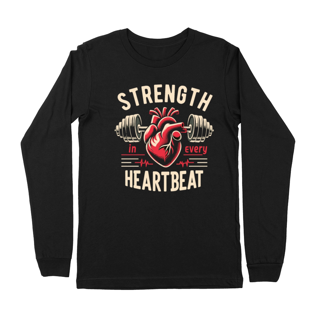 Healthy Heart Beat February Cardiac Awareness Premium Long Sleeve