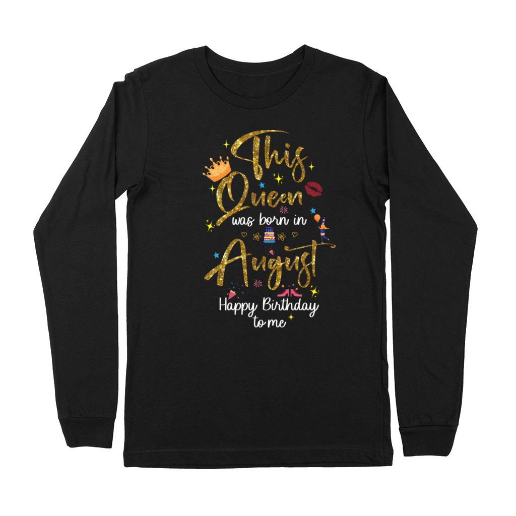 Womens Birthday in August T-shirt Design Premium Long Sleeve