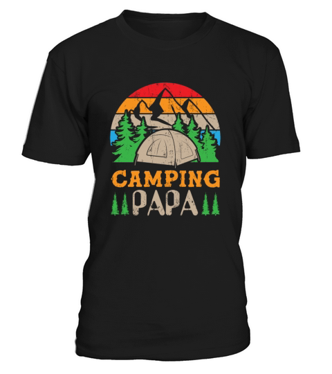 Funny Camping Papa Retro Vintage Tree 01 T-Shirt Unisex
