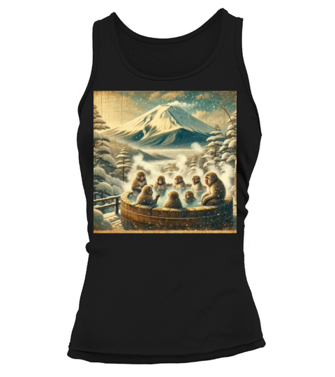 Vintage Animal Macaque Winter Monkey Japanese Art Tank top Woman