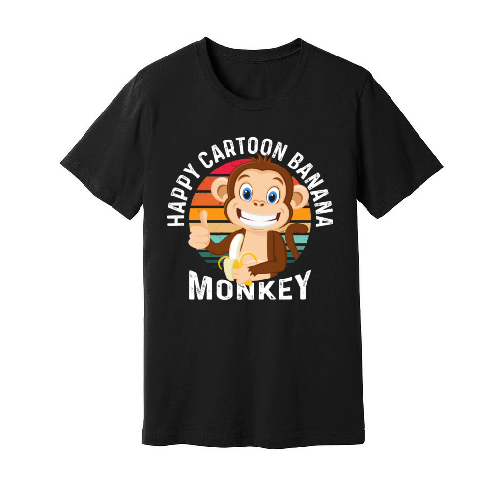Happy Cartoon Banana Monkey Unisex Jersey Tee