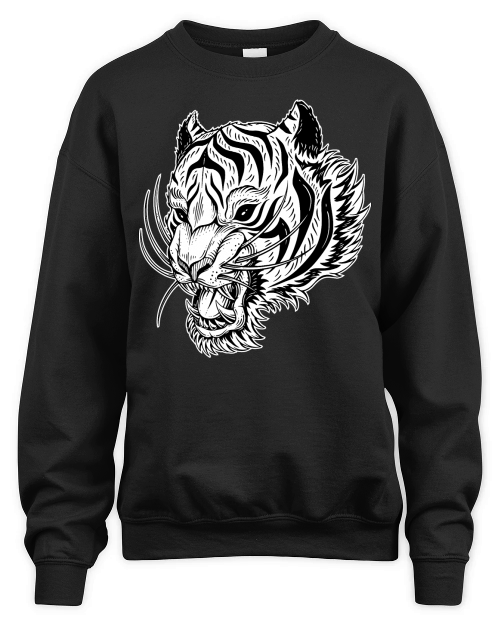 Angry Dark Tiger Head Unisex Premium Crewneck Sweatshirt
