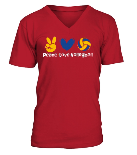 Peace Love Volleyball Coach Team Player Trainer V-Neck T-shirt