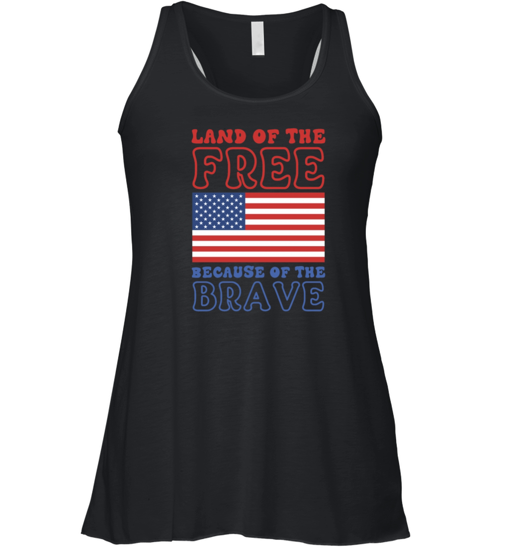 Land Of The Free Because Of The Brave Women's Flowy Tank Top