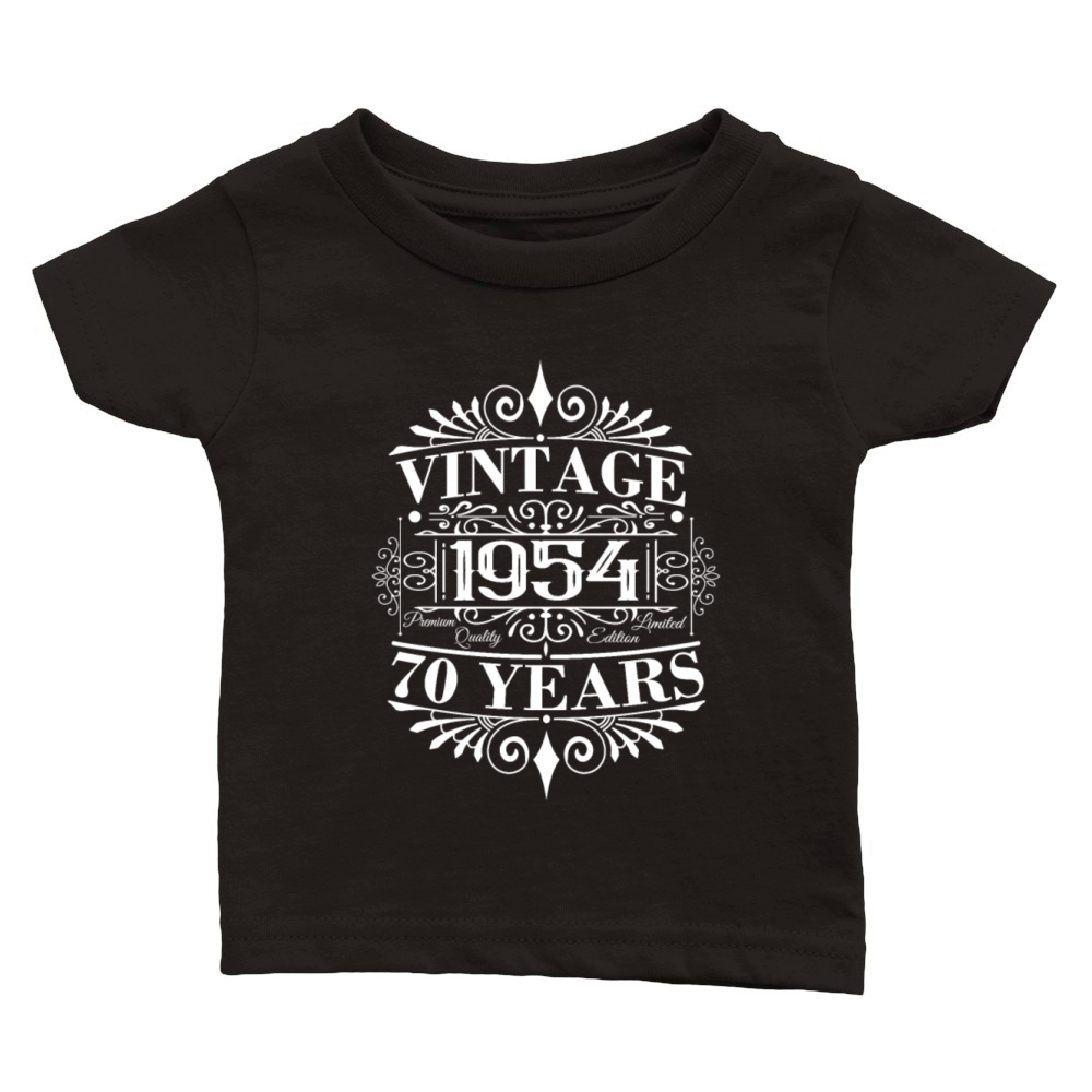 70th birthday men women ornaments Classic Baby Crewneck T-shirt