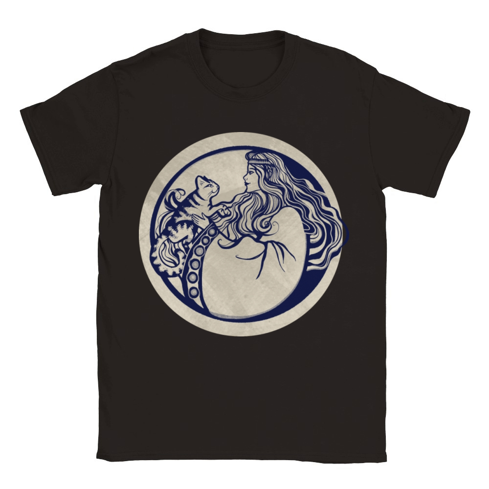 Vintage Cat Goddess Classic Kids Crewneck T-shirt