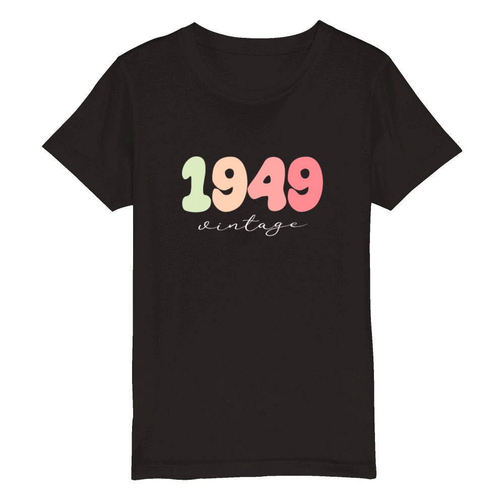Birthday 1949 Vintage Organic Kids Crewneck T-shirt