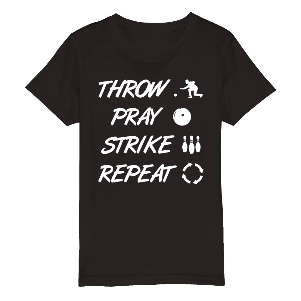 Funny Bowling Player Organic Kids Crewneck T-shirt